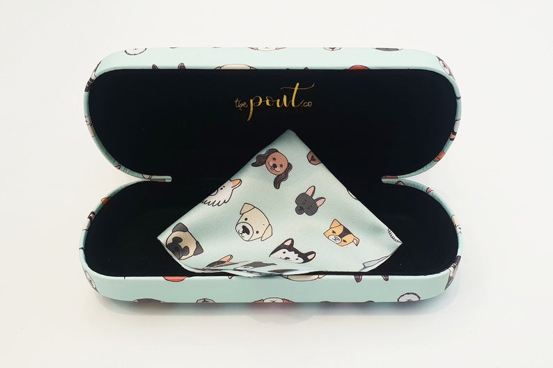 dog hard glasses case open view